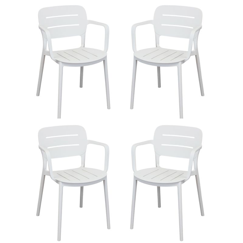 HAZEL - set 4 poltrone in polipropilene impilabili