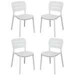 HAZEL - set 4 sedie in polipropilene impilabili