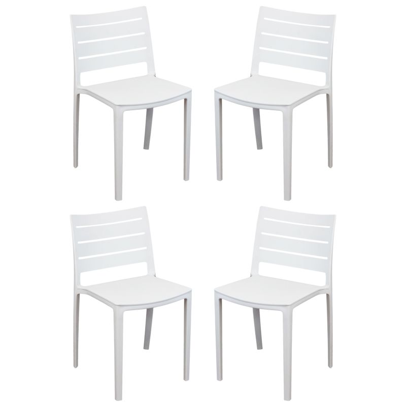 CABOT - set 4 sedie in polipropilene impilabile 