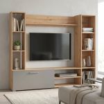 KRISTIE - parete attrezzata soggiorno un anta moderna minimal in legno