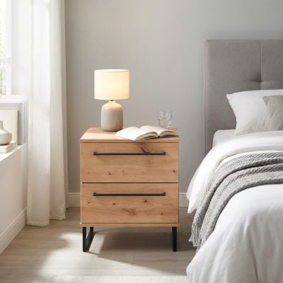DODO - comodino moderno 2 cassetti colore rovere