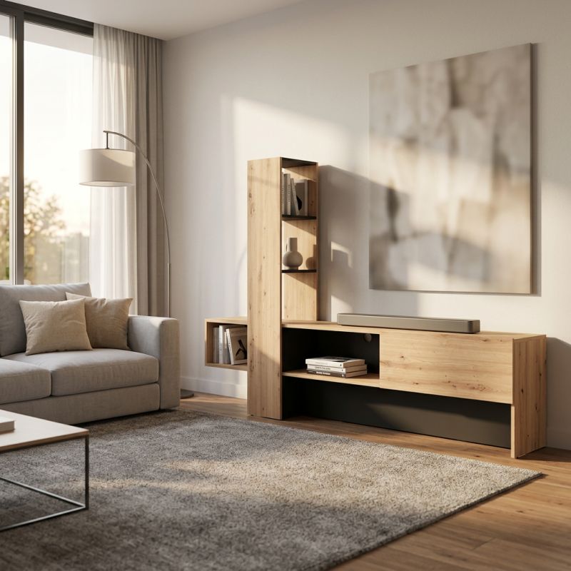 DODO - porta tv moderno colore rovere con un'anta