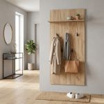 DODO - attaccapanni da parete moderno con mensola colore rovere
