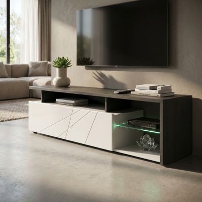 MISTIE - porta tv anta decorata moderno minimal in legno