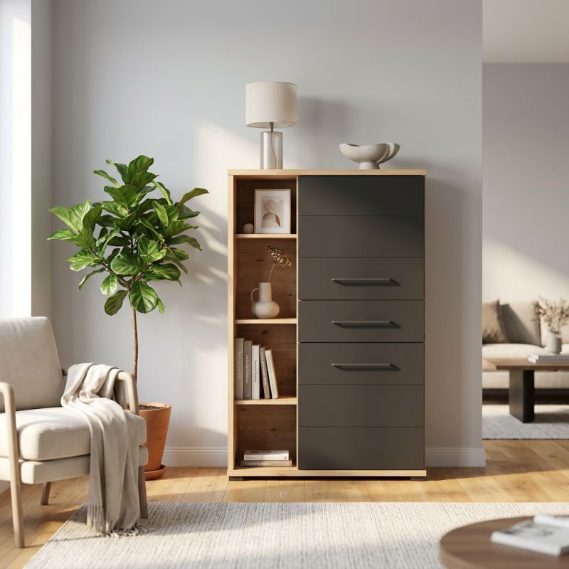 JADDIE - credenza due ante un cassetto moderno in legno