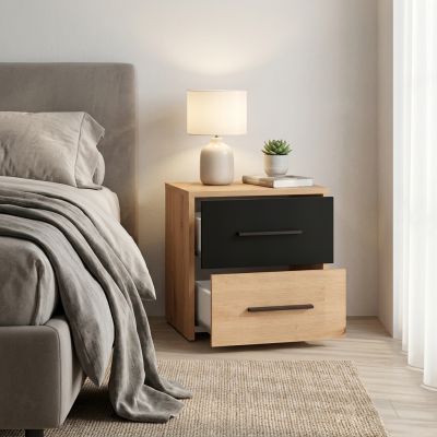 CADDIE - comodino due cassetti moderno minimal in legno