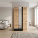 CADDIE - armadio tre ante moderno minimal in legno
