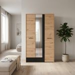 CADDIE - armadio tre ante moderno minimal in legno