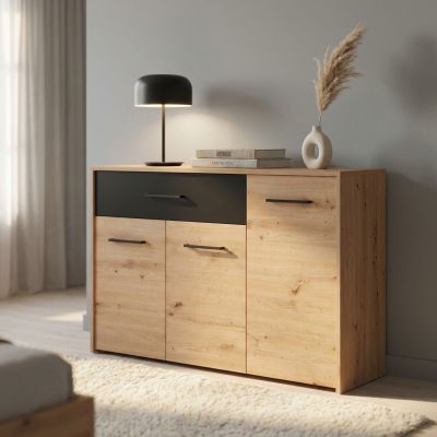 CADDIE - comò tre ante un cassetto moderno minimal in legno