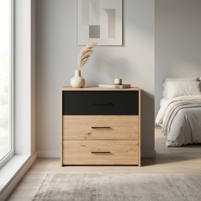 CADDIE - comò tre cassetti moderno minimal in legno