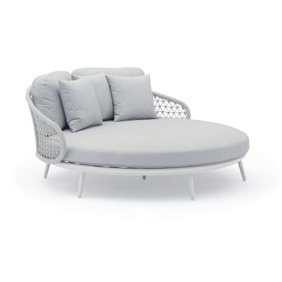 WAVEL - divano da giardino circolare in alluminio con cuscini