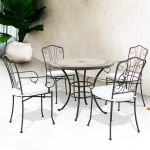 VENTUS - poltrona da giardino in ferro completa di cuscino schienale classico
