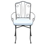 VENTUS - poltrona da giardino in ferro completa di cuscino schienale classico
