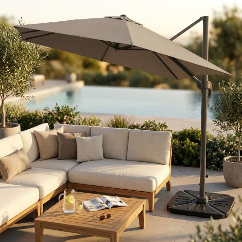 BACTRUS - ombrellone da giardino decentrato 3 x 3 m
