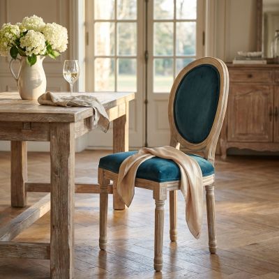 OVAL BACK - sedia vintage in velluto
