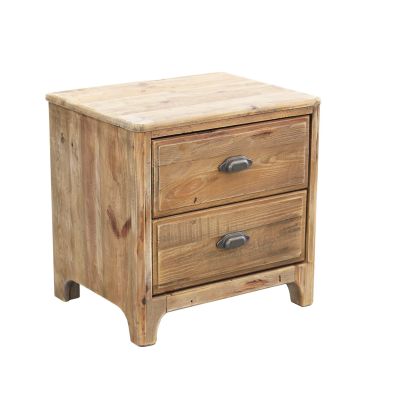 PEZ - comodino con 2 cassetti in legno di pino riciclato