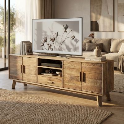 PEZ - porta tv in legno di pino riciclato