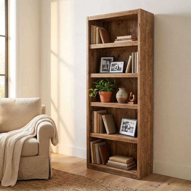 PEZ - libreria con 6 ripiani in legno di pino riciclato