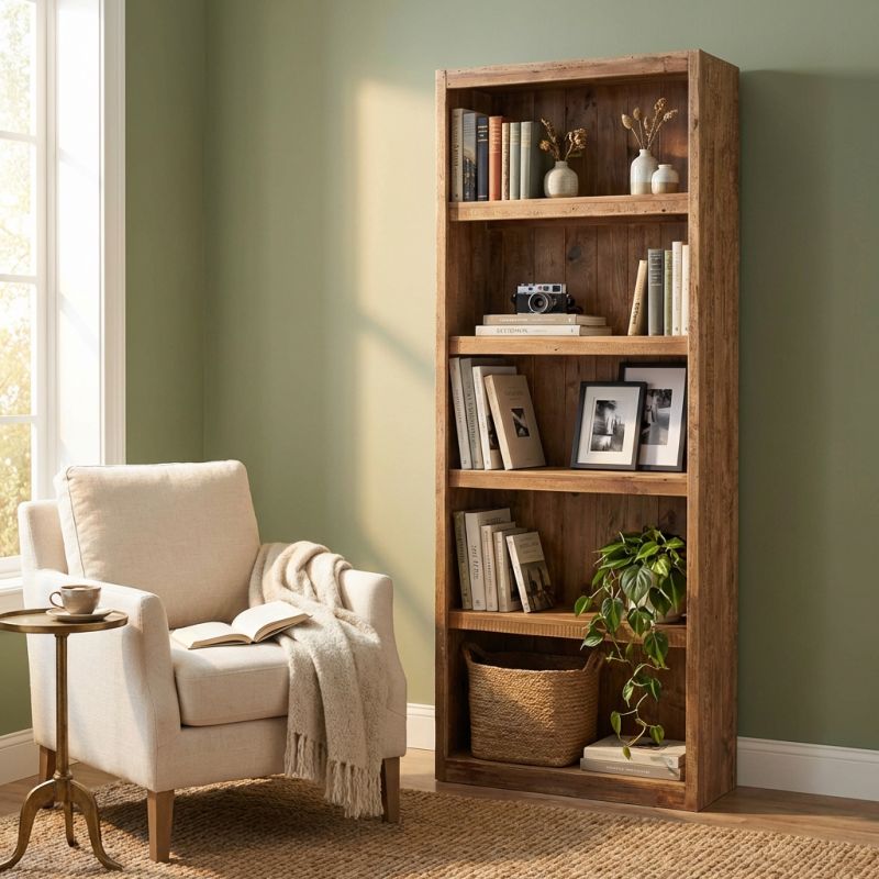 PEZ - libreria con 6 ripiani in legno di pino riciclato