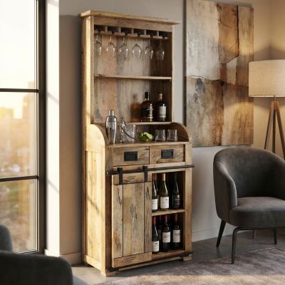 BEILY - credenza a giorno in legno di mango