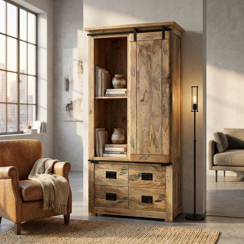 BEILY - credenza legno di mango quattro cassetti