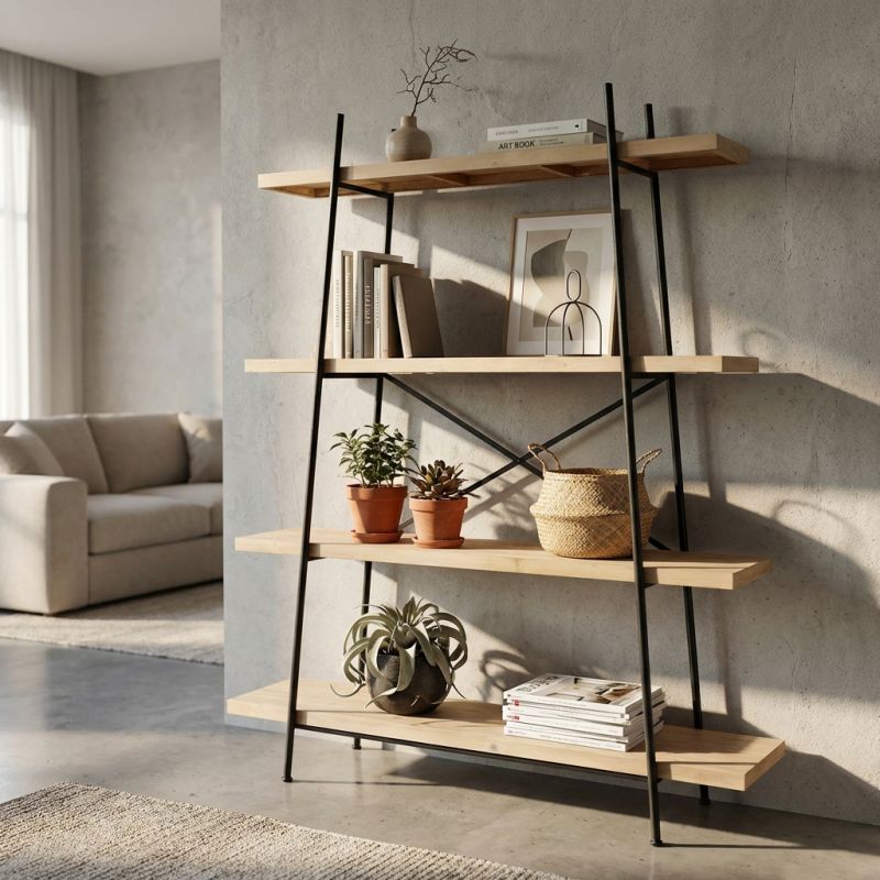 SHELFY - libreria industrial in legno e acciaio
