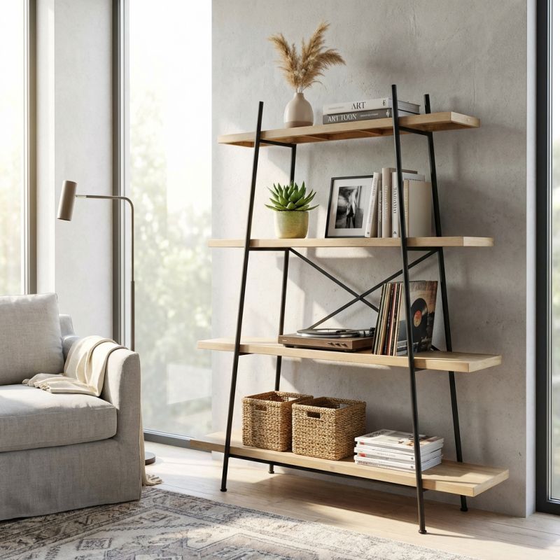 SHELFY - libreria industrial in legno e acciaio