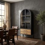 HENDRICKS - vetrina industrial in acciaio con due cassetti