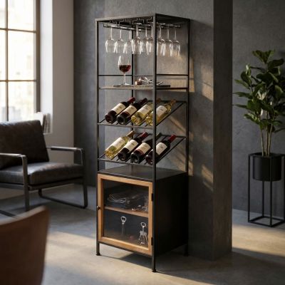WINE - scaffale per bottiglie e calici
