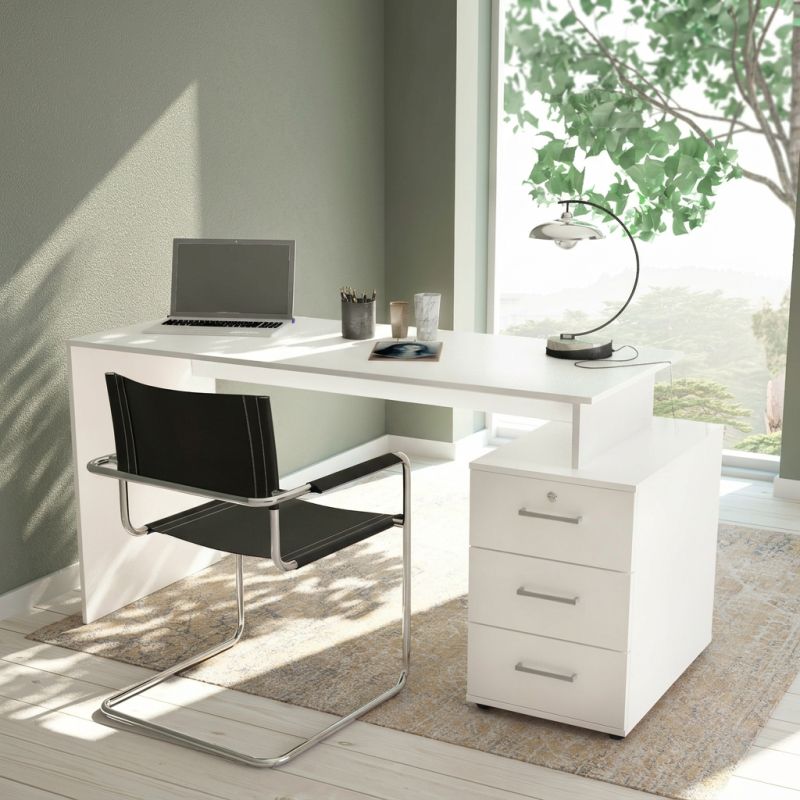 GALLIENO - scrivania moderna con cassetti 139x60x76 h