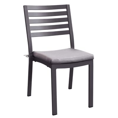 DEXTER - sedia da giardino in alluminio impilabile con cuscino