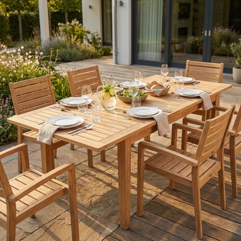 TOBI - tavolo in teak allungabile