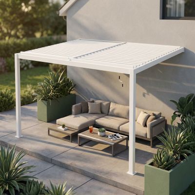 NIMBUS - pergola bioclimatica addossata in alluminio 4 x 4 m