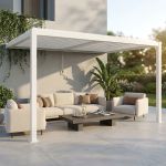 NIMBUS - pergola bioclimatica addossata in alluminio 4 x 4 m
