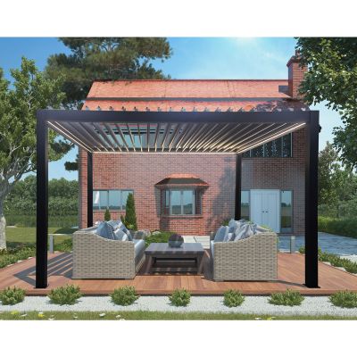 FIREBOLT - pergola bioclimatica motorizzata con led in alluminio 3 x 4 m