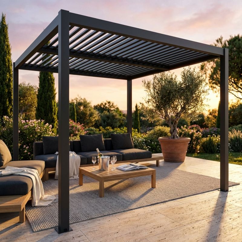 NIMBUS - pergola bioclimatica in alluminio 3 x 3 m