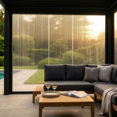 Laterale in PVC per lato da 3 m pergola bioclimatica