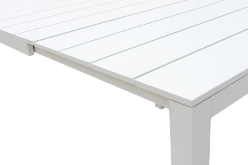 ALASKA - set tavolo in alluminio cm 214/280 x 100 x 75,5 h con 6 poltrone Lotus