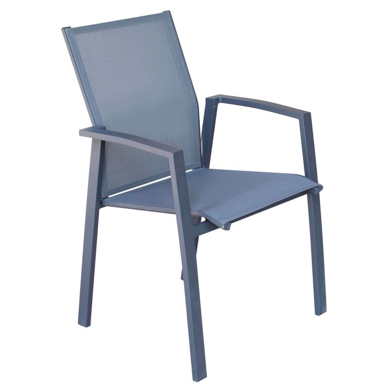 ARIZONA - set tavolo in alluminio cm 52/104/156/208/260 x 85 x 74 h con 6 poltrone Lotus