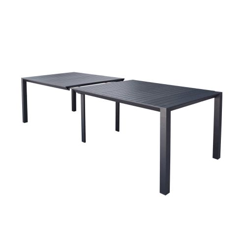 ARIZONA - set tavolo in alluminio cm 85 x 51,50/104/156/208/260 x 74 h con 10 poltrone Lotus