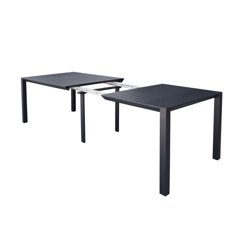 ARIZONA - set tavolo in alluminio cm 85 x 51,50/104/156/208/260 x 74 h con 10 poltrone Lotus