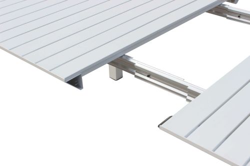 ARIZONA - set tavolo in alluminio cm 100 x 51,50/104/156/208/260 x 74 h con 6 poltrone Lotus