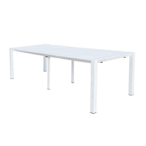 ARIZONA - set tavolo in alluminio cm 100 x 51,50/104/156/208/260 x 74 h con 6 poltrone Lotus