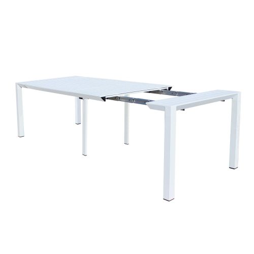 ARIZONA - set tavolo in alluminio cm 100 x 51,50/104/156/208/260 x 74 h con 6 poltrone Lotus