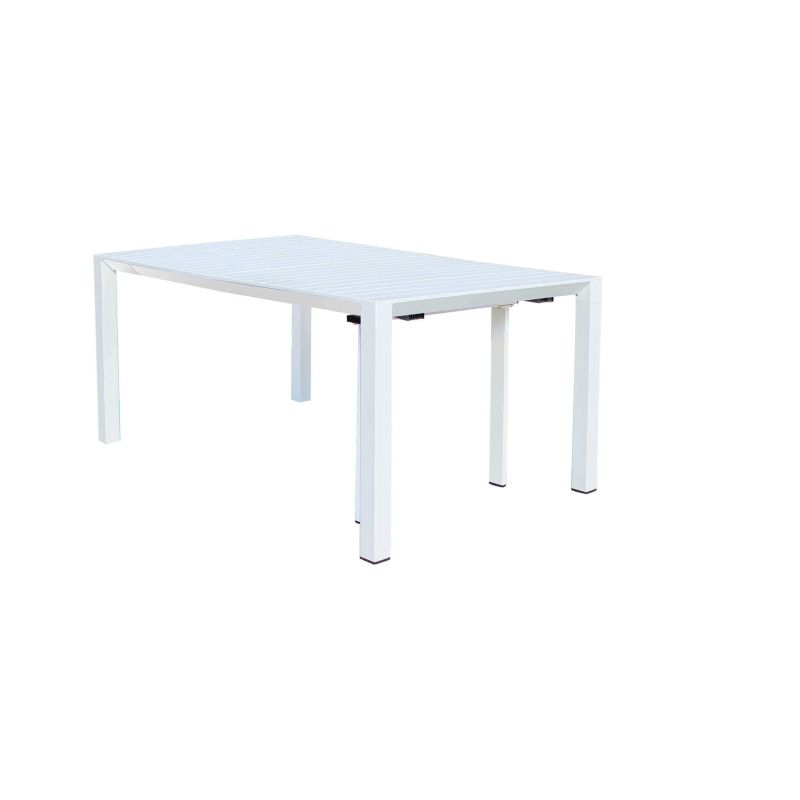 ARIZONA - set tavolo in alluminio cm 100 x 51,50/104/156/208/260 x 74 h con 6 poltrone Lotus