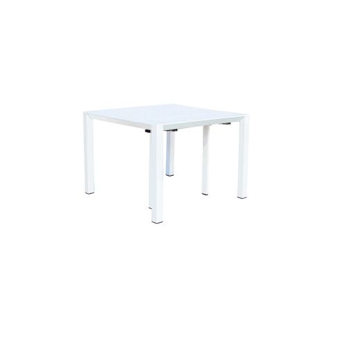 ARIZONA - set tavolo in alluminio cm 100 x 51,50/104/156/208/260 x 74 h con 6 poltrone Lotus