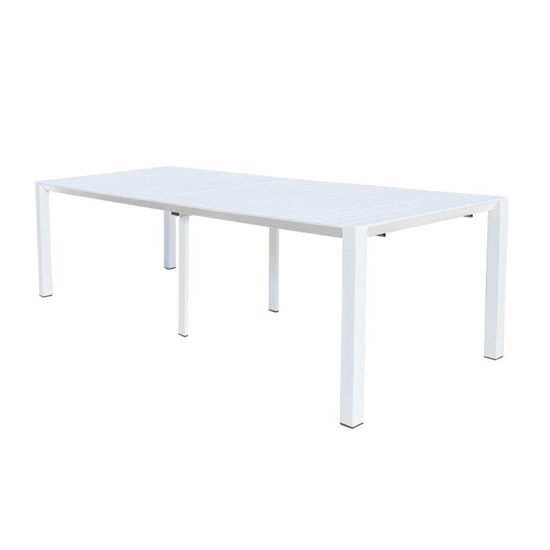 ARIZONA - set tavolo in alluminio cm 85x51,50/104/156/208/260 x 74 h con 10 poltrone Lotus