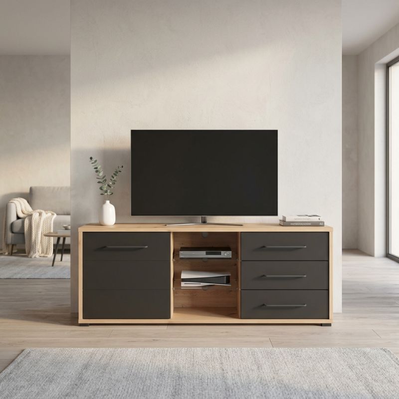 ELLIE - porta tv un anta tre cassetti moderno minimal in legno