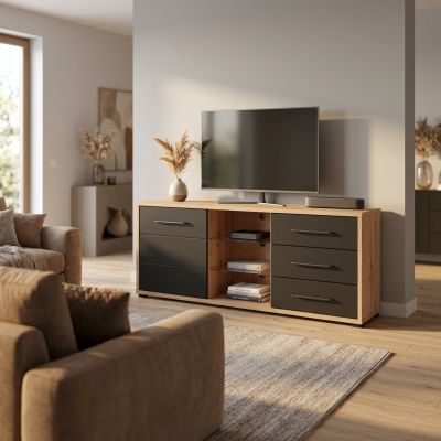ELLIE - porta tv un anta tre cassetti moderno minimal in legno