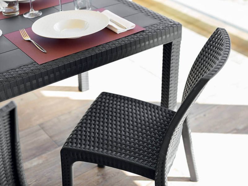 ALMA - sedia da giardino impilabile in wicker stampato